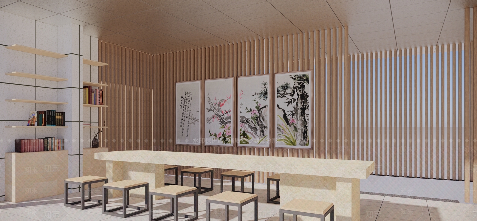 新中式休息区SU模型下载【ID:1135492098】