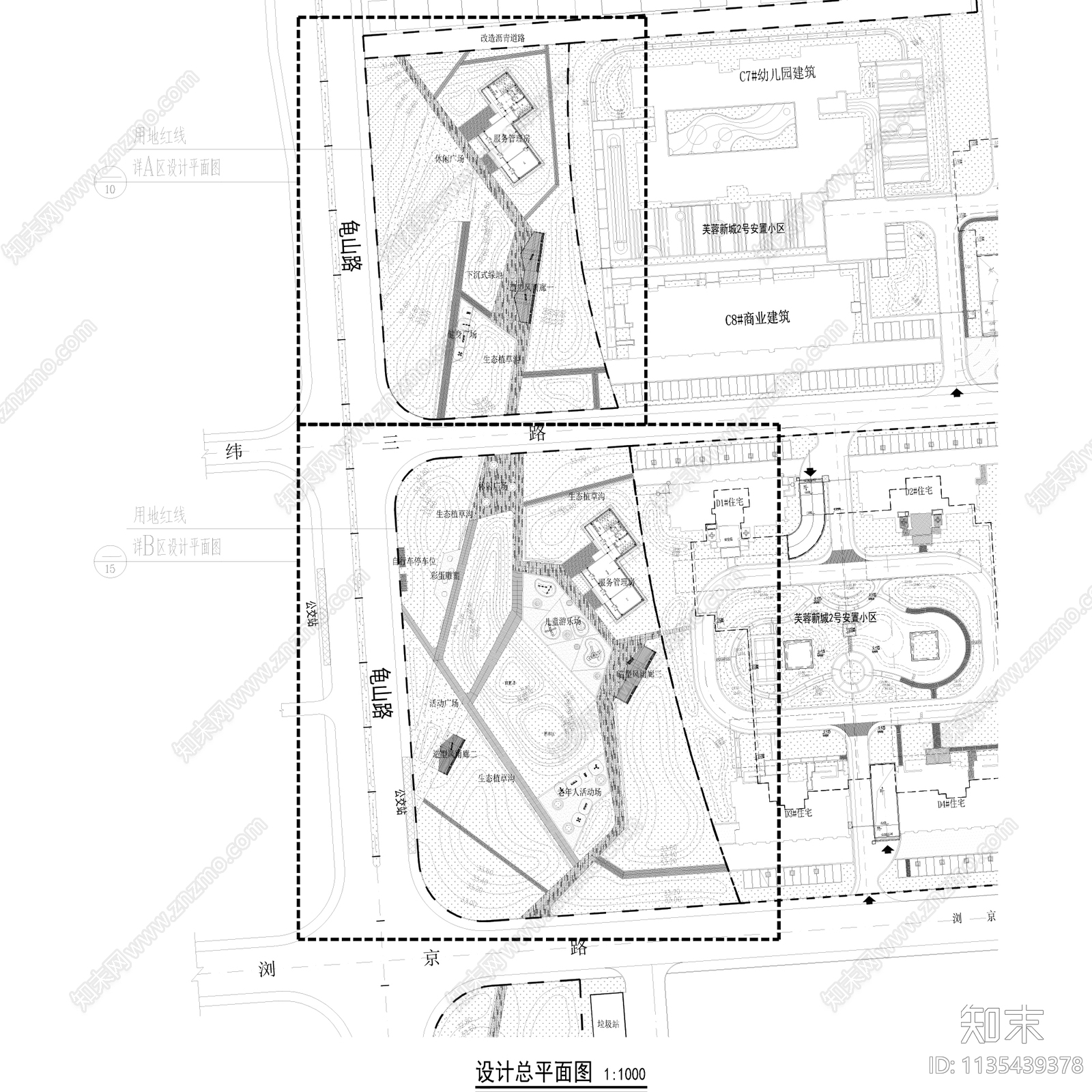 长沙芙蓉新城龟山绿带公园景观全套cad施工图下载【ID:1135439378】