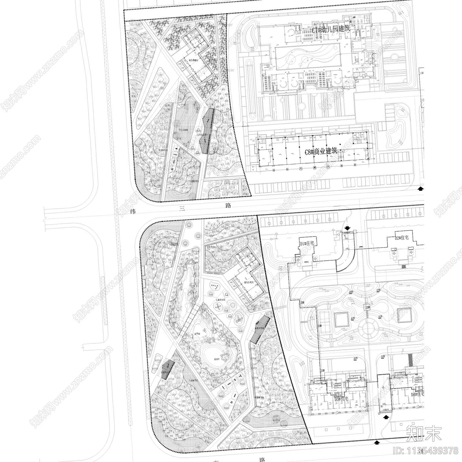 长沙芙蓉新城龟山绿带公园景观全套cad施工图下载【ID:1135439378】