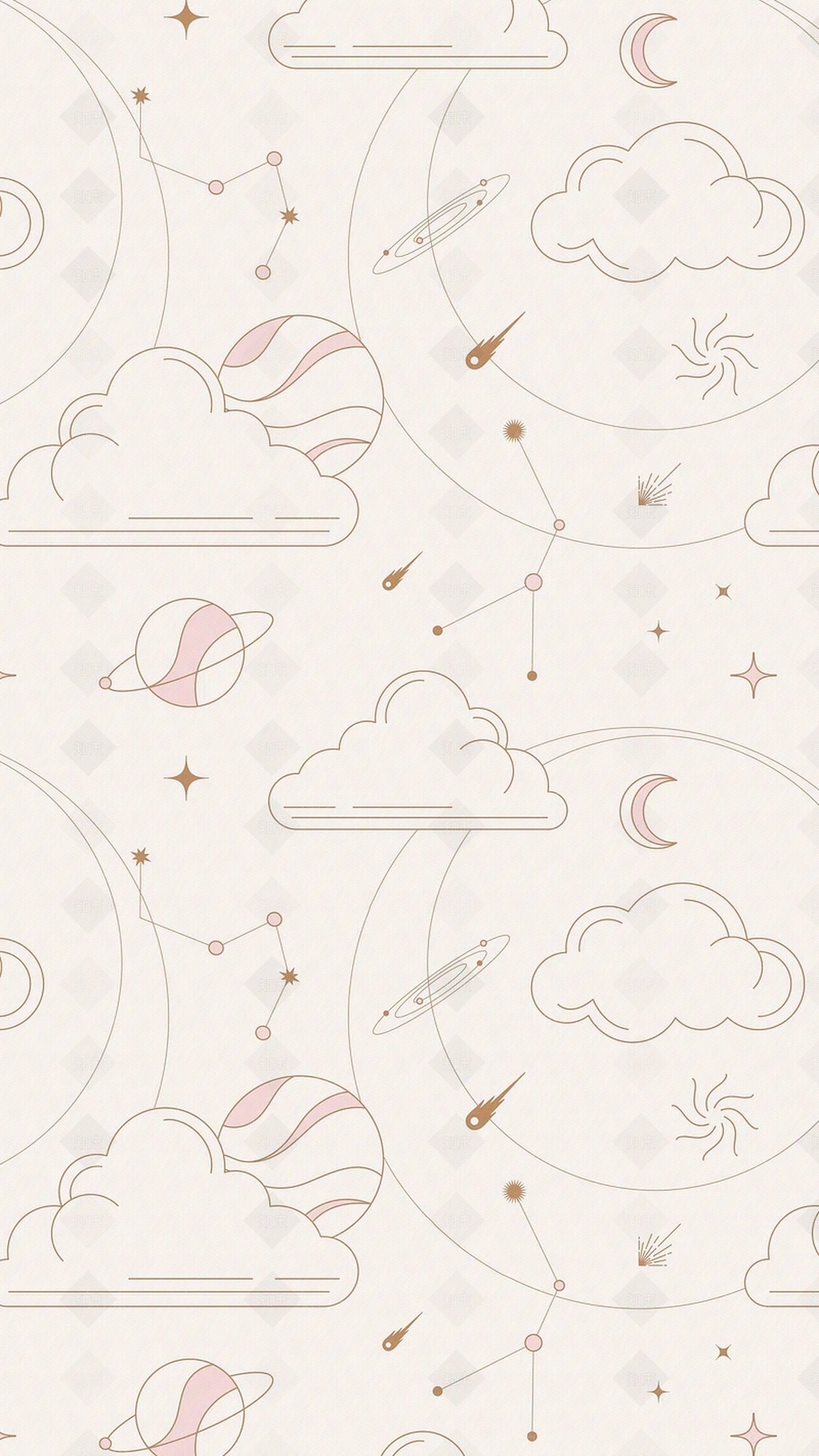 现代简约卡通壁纸贴图下载【ID:1135440581】