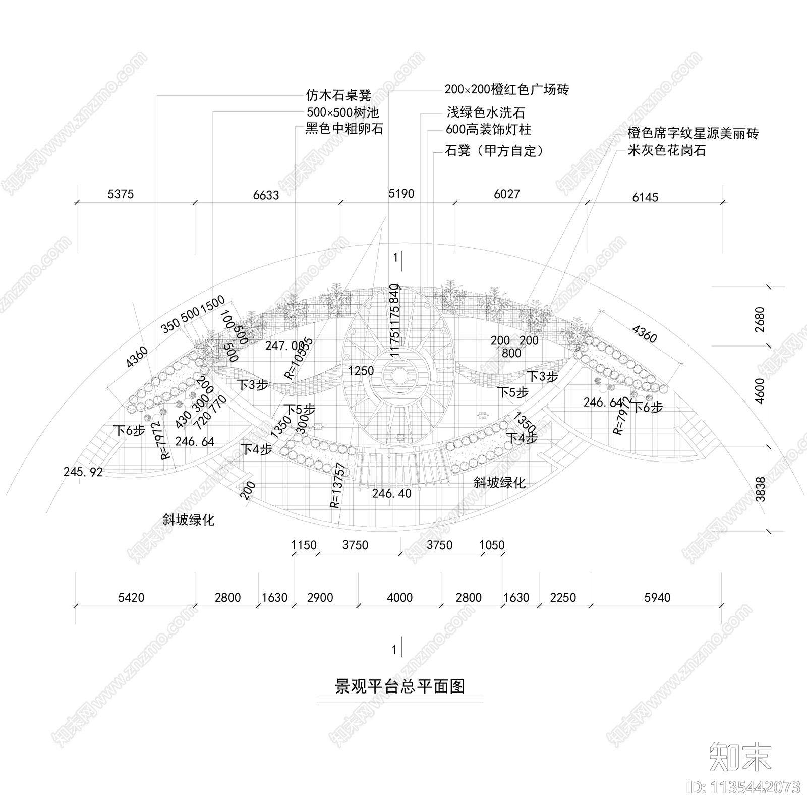 木结构栈道观景木平台木栏杆景观构造cad施工图下载【ID:1135442073】