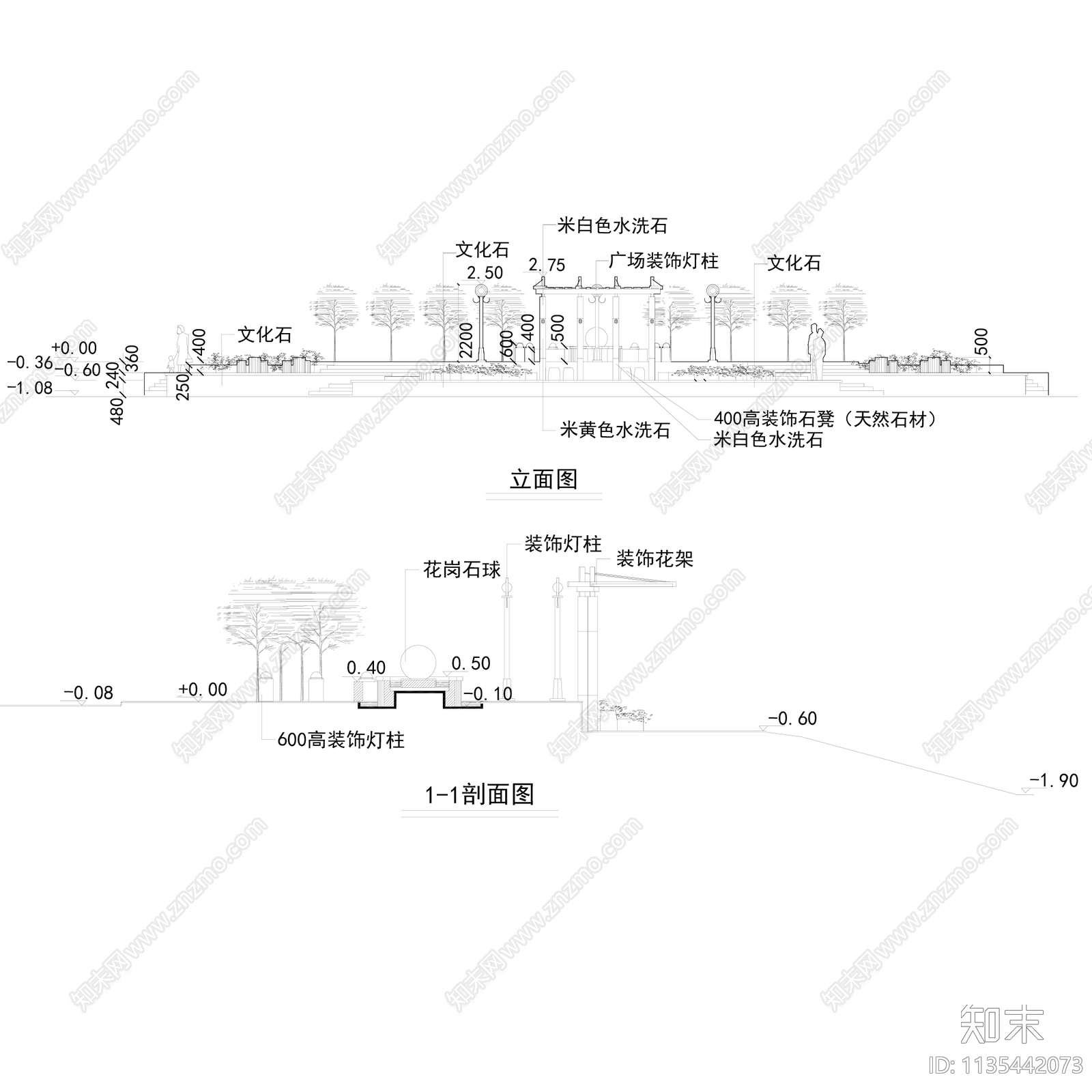 木结构栈道观景木平台木栏杆景观构造cad施工图下载【ID:1135442073】
