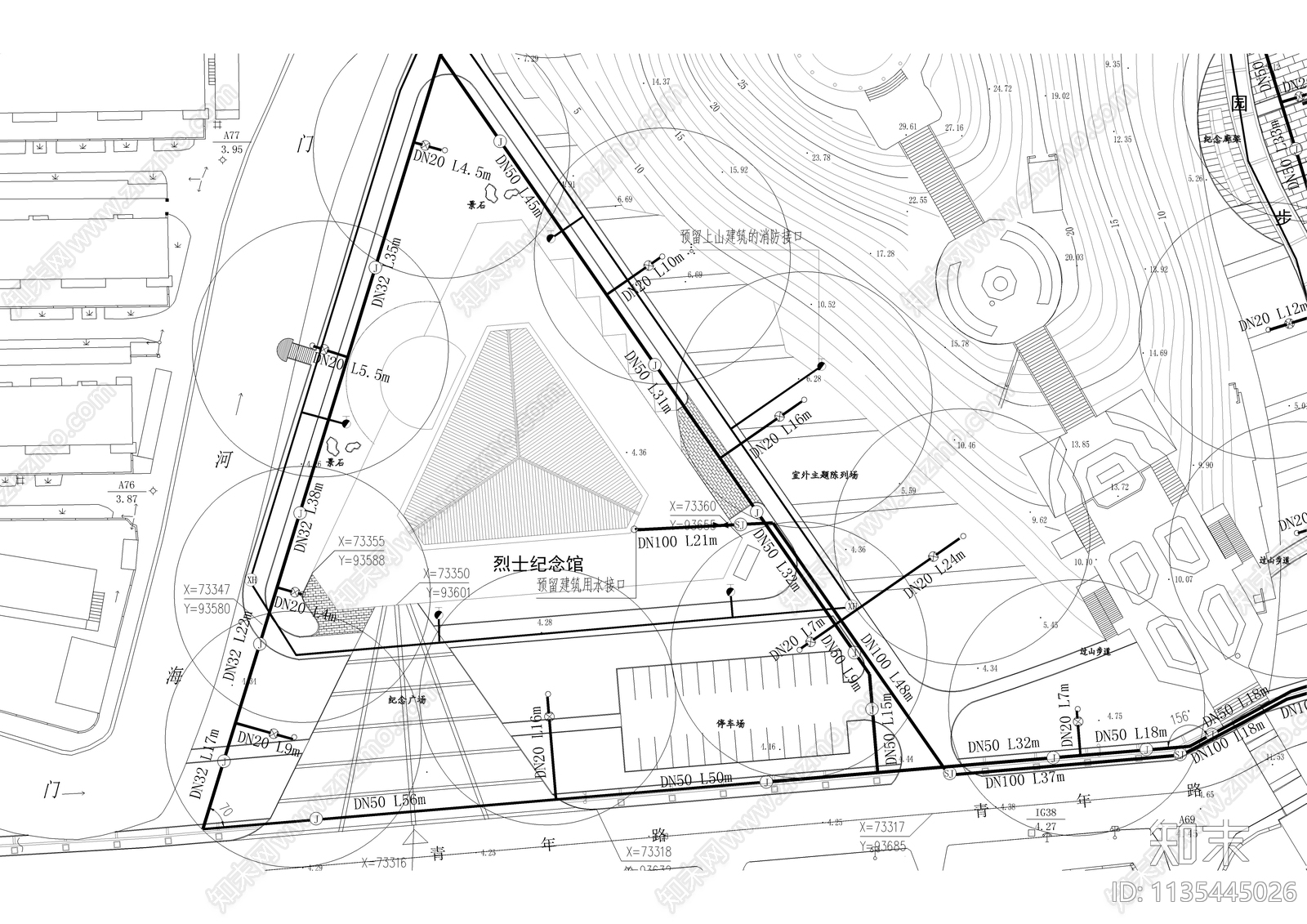 园林景观给排水设计平面图施工图下载【ID:1135445026】