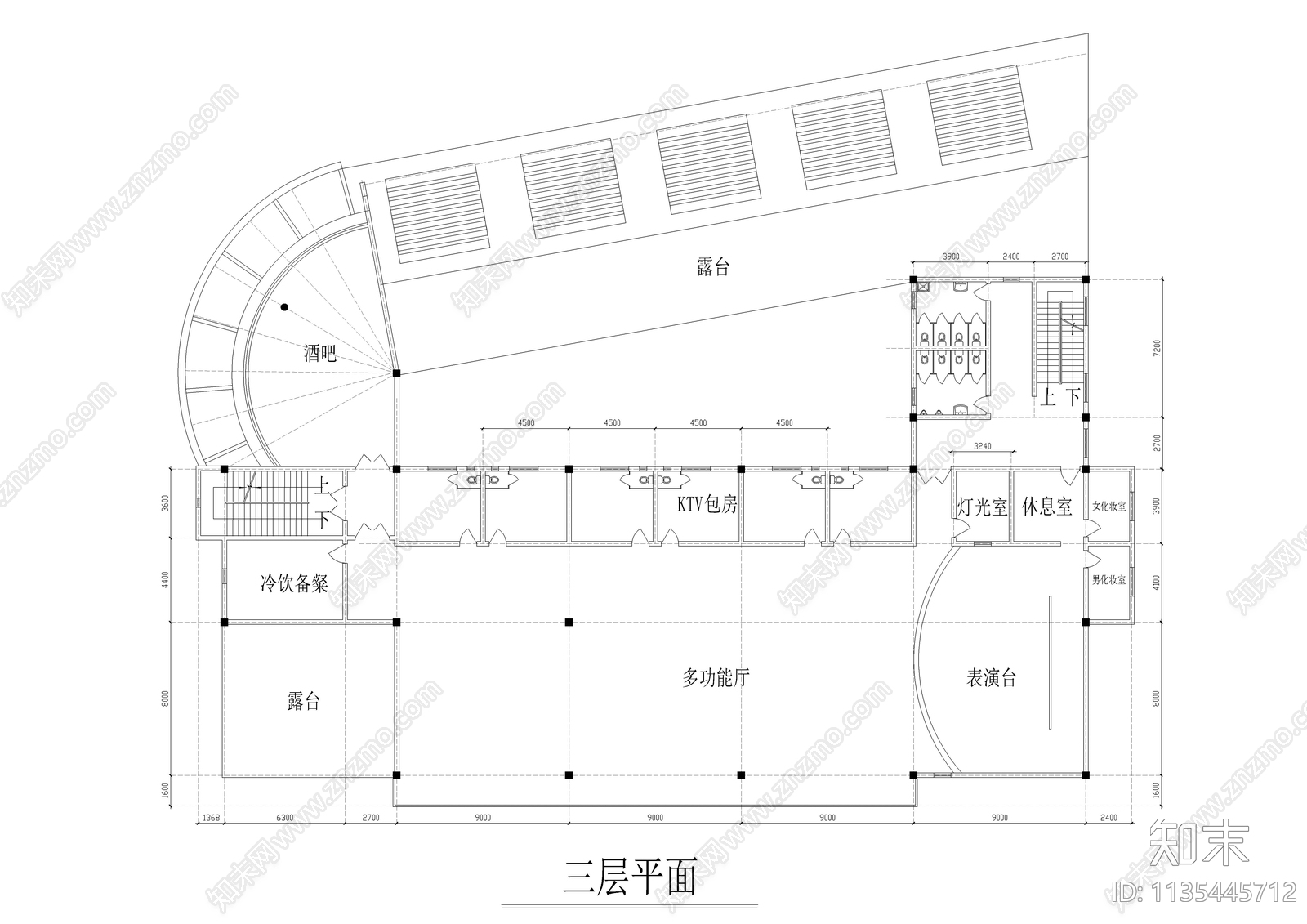 现代会所建筑cad施工图下载【ID:1135445712】