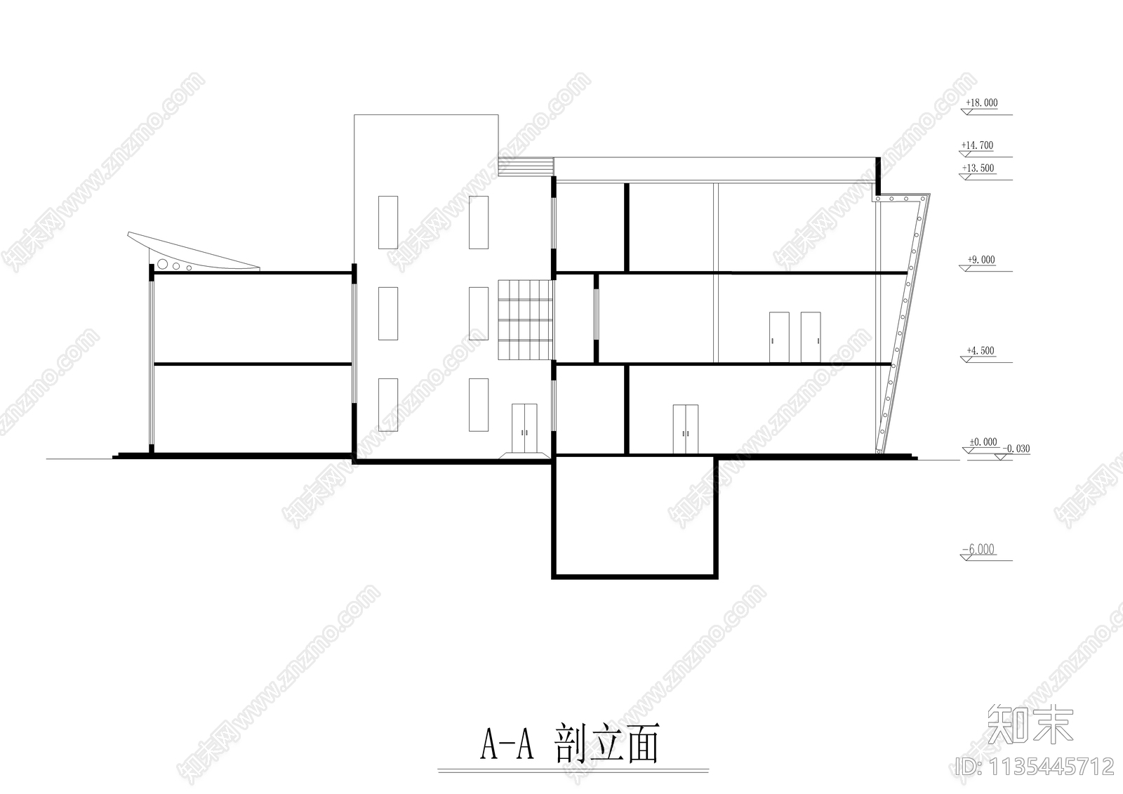 现代会所建筑cad施工图下载【ID:1135445712】