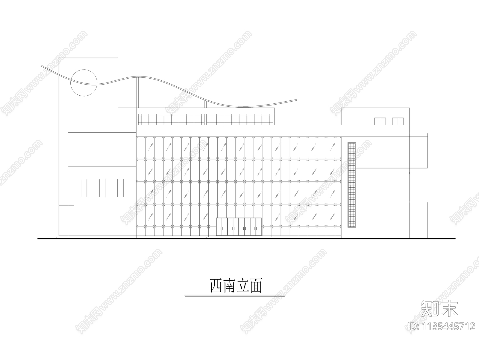 现代会所建筑cad施工图下载【ID:1135445712】