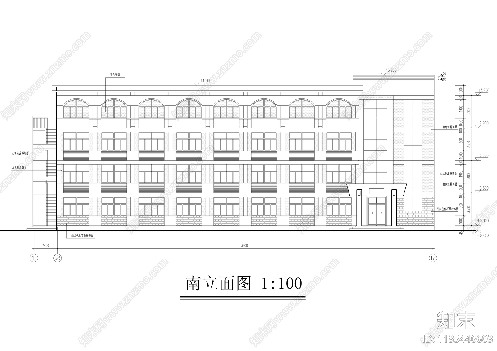 某中学学生公寓楼建筑施工图下载【ID:1135446603】