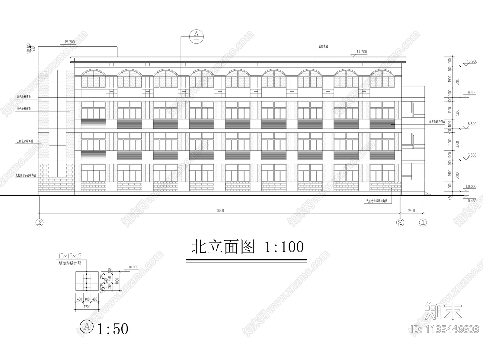 某中学学生公寓楼建筑施工图下载【ID:1135446603】