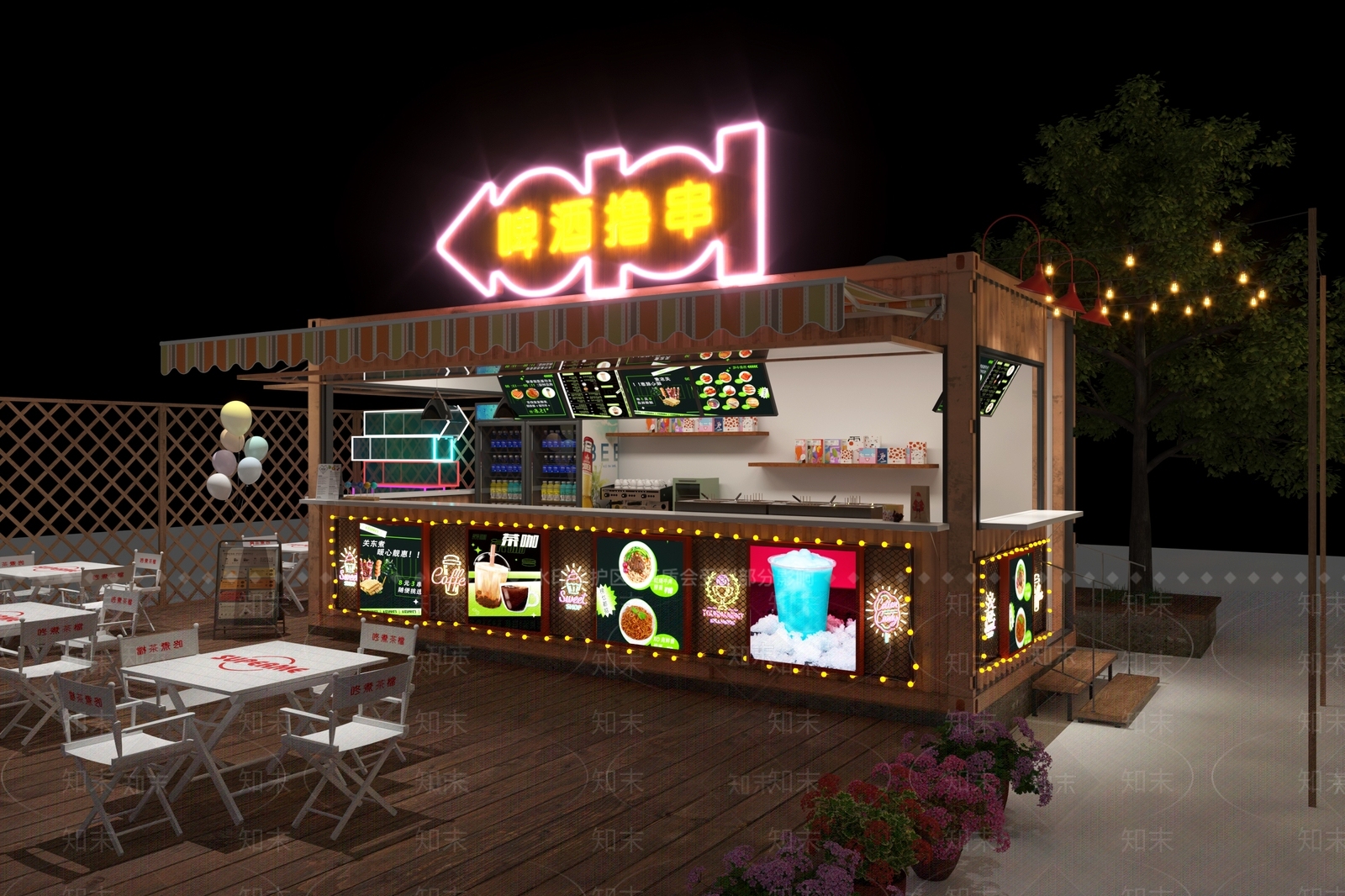 现代烧烤店3D模型下载【ID:1135446967】