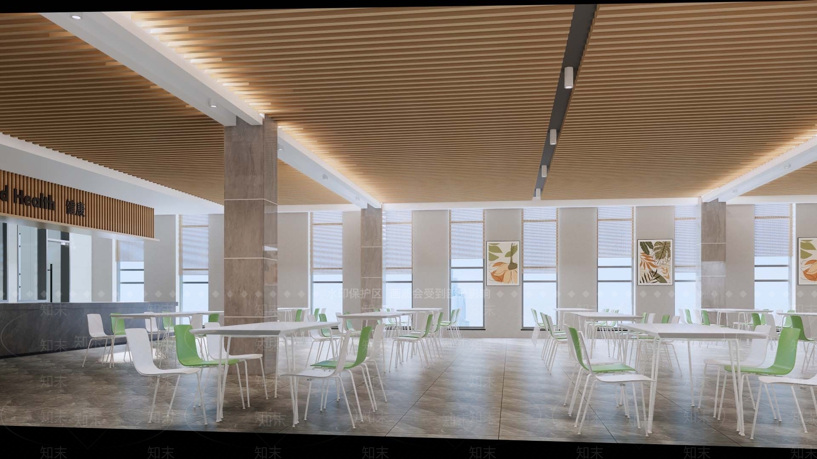 现代员工餐厅SU模型下载【ID:1135447602】