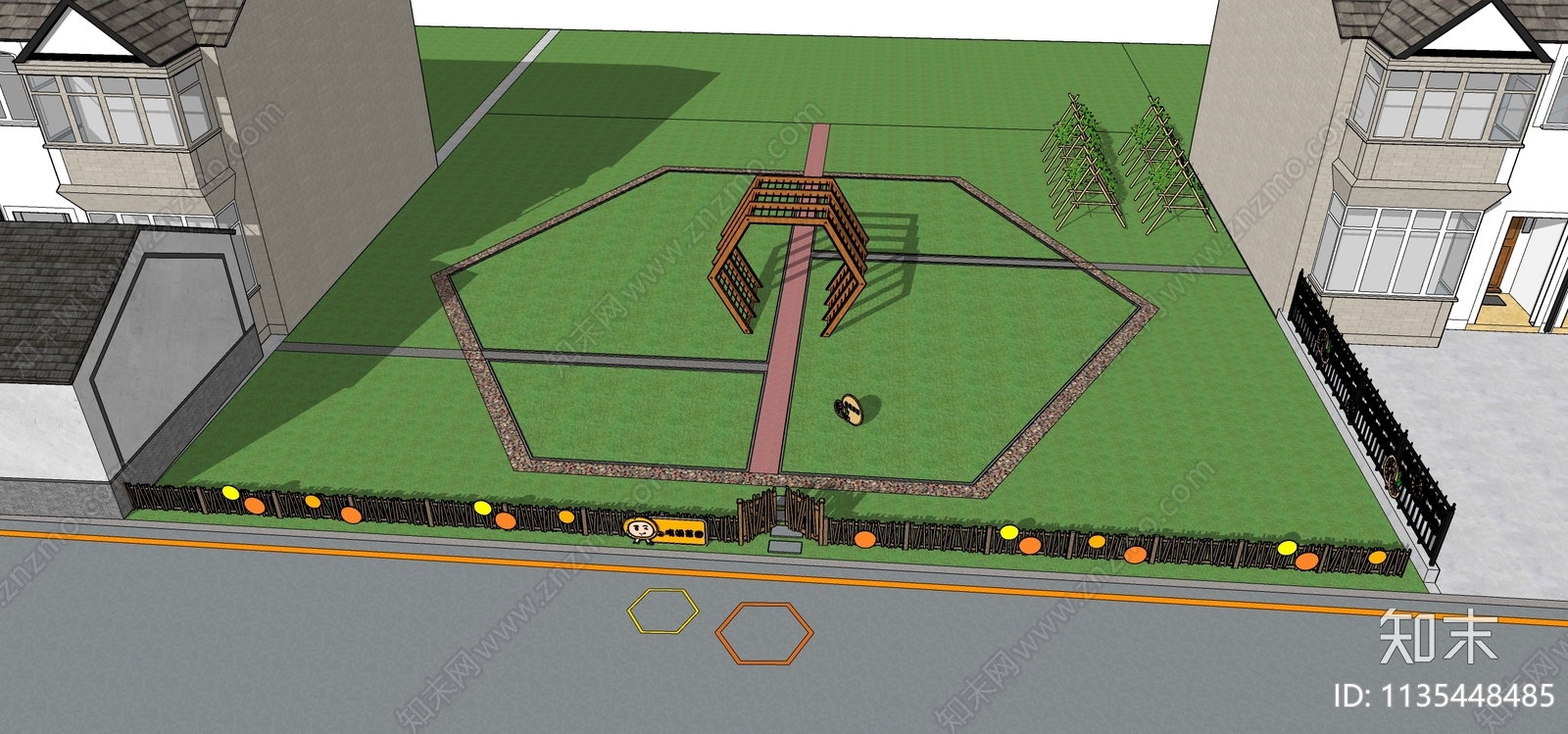 现代乡村菜园SU模型下载【ID:1135448485】