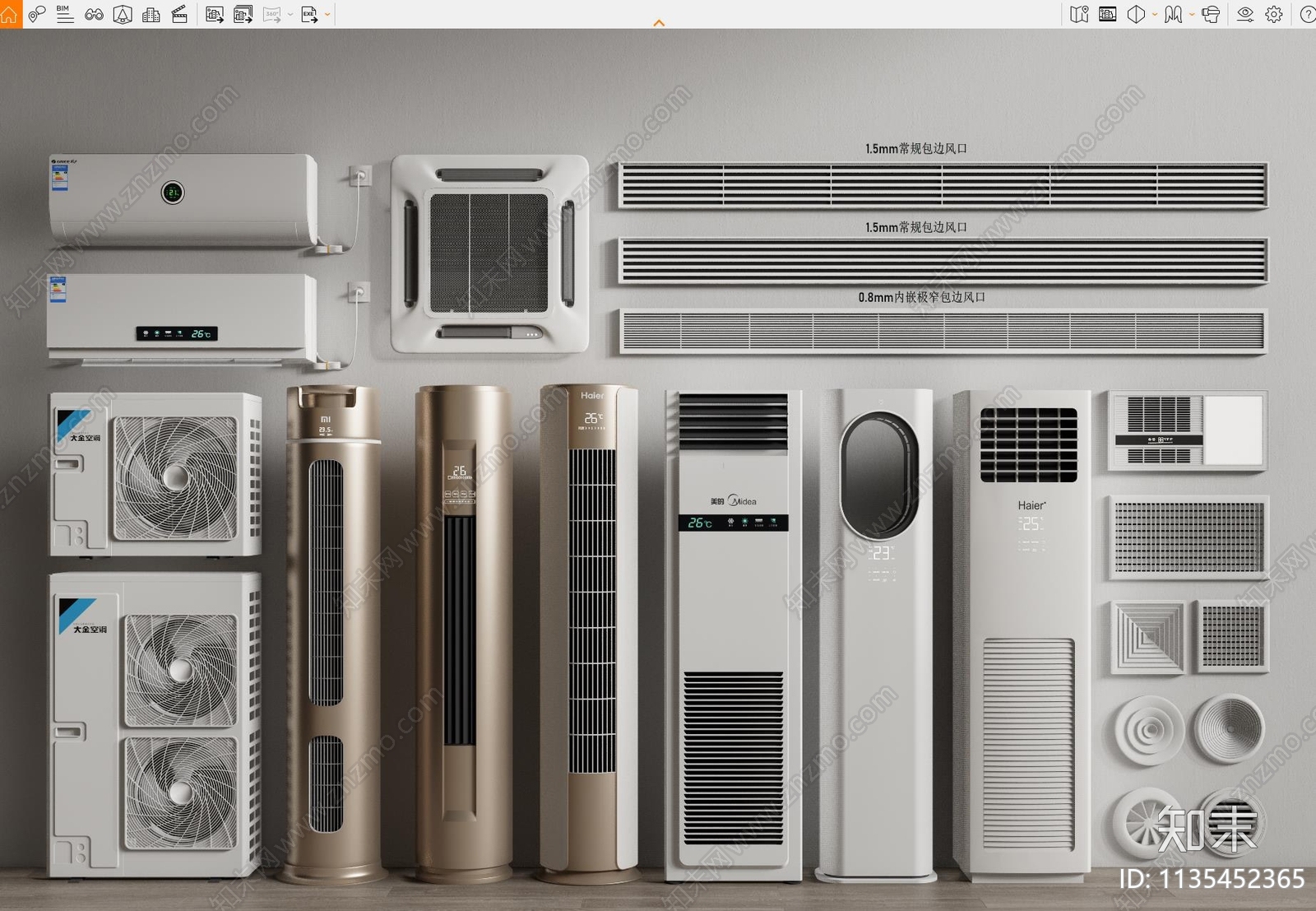 空调组合SU模型下载【ID:1135452365】