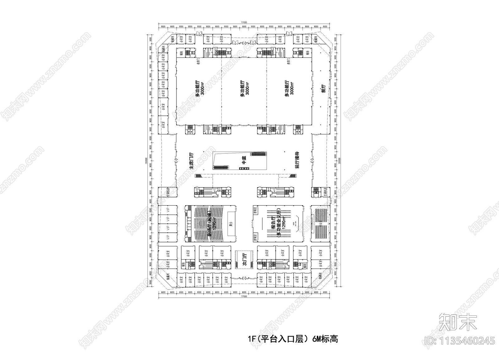 会议中心建筑施工图下载【ID:1135460245】