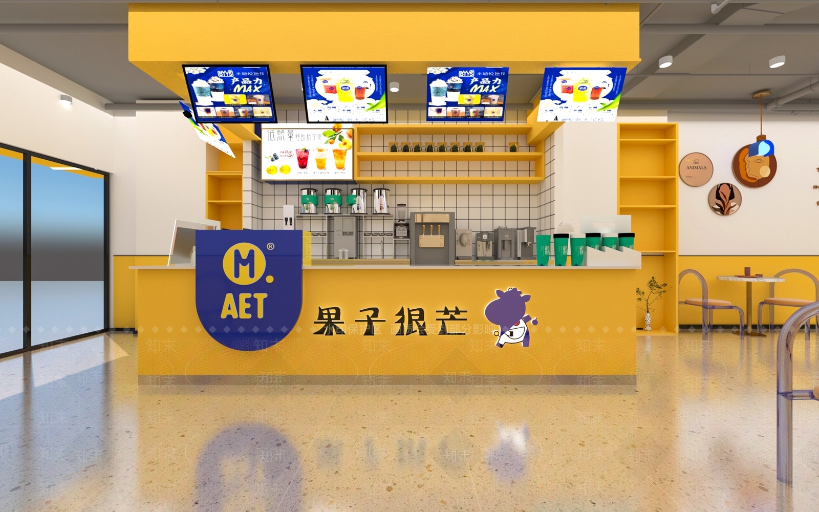 现代奶茶店3D模型下载【ID:1135461338】