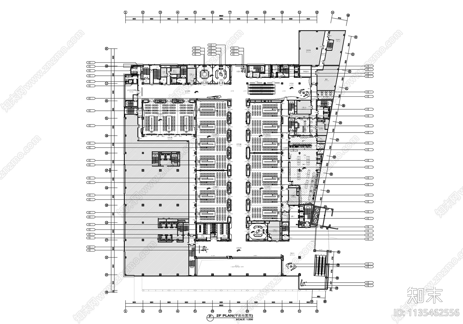 6000㎡大型会议中心cad施工图下载【ID:1135462556】