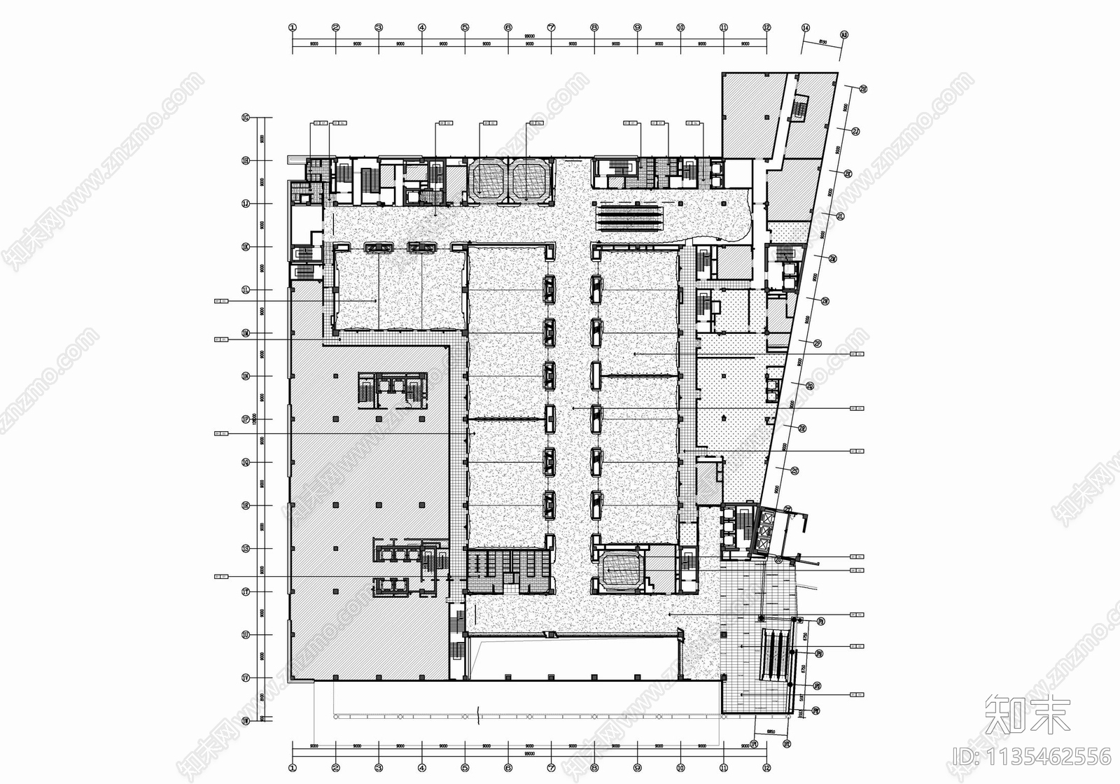 6000㎡大型会议中心cad施工图下载【ID:1135462556】