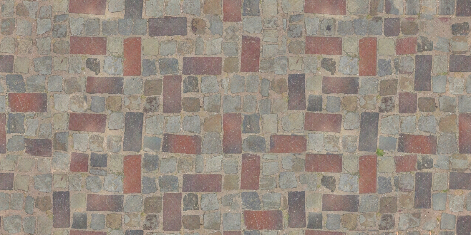 高清彩色碎石地面乡村小路碎拼人行道砖广场砖贴图下载【ID:1135467218】