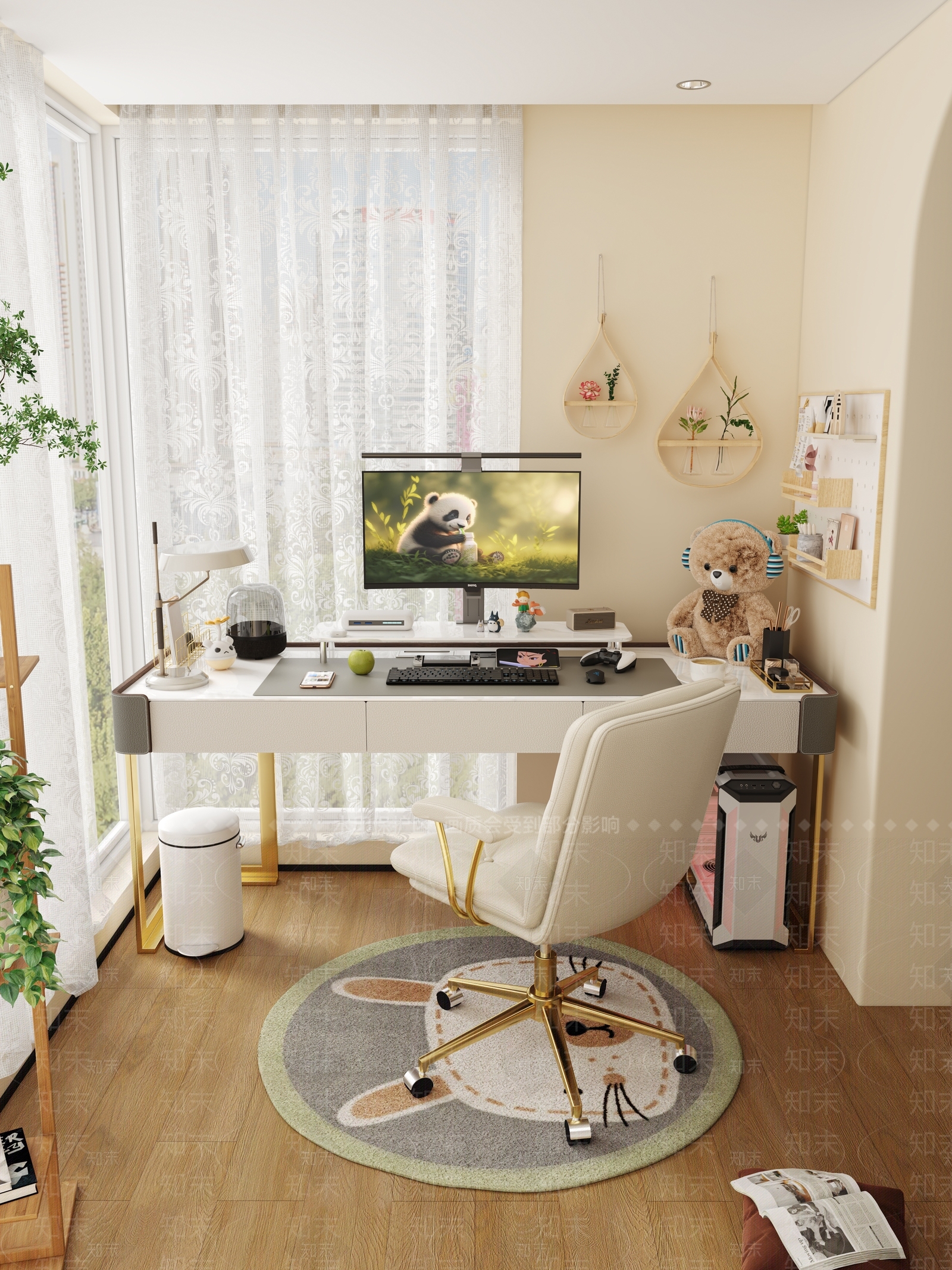 现代奶油风阳台3D模型下载【ID:1135467798】