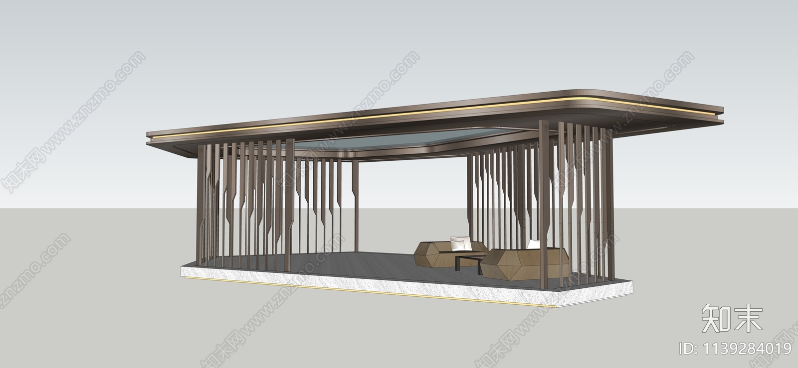 现代亭子SU模型下载【ID:1139284019】