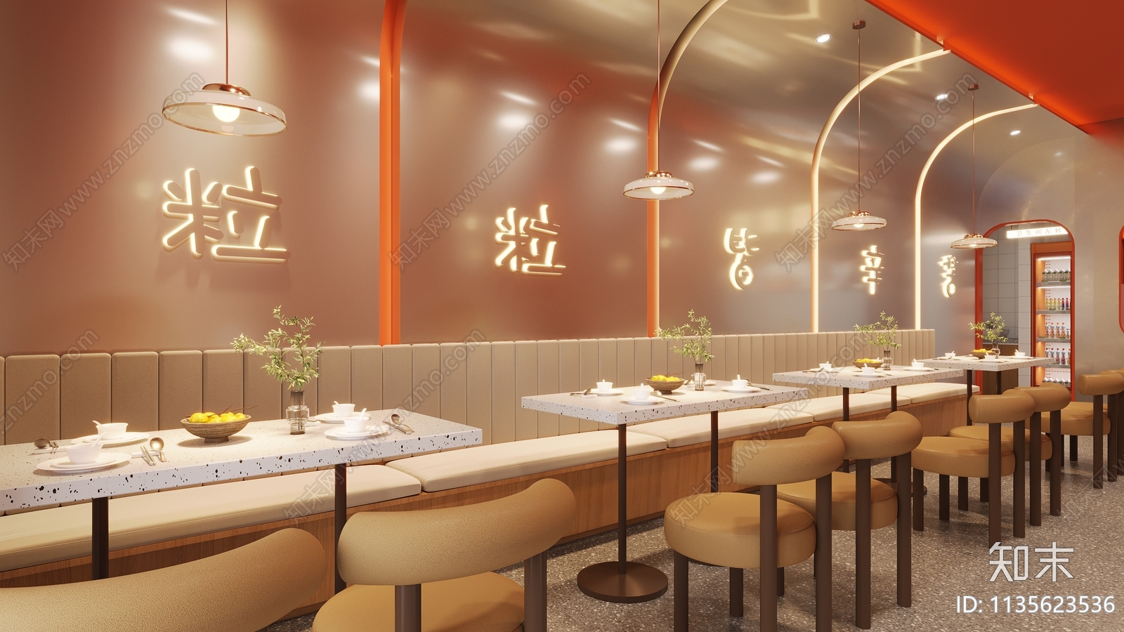 快餐店效果图cad施工图下载【ID:1135623536】
