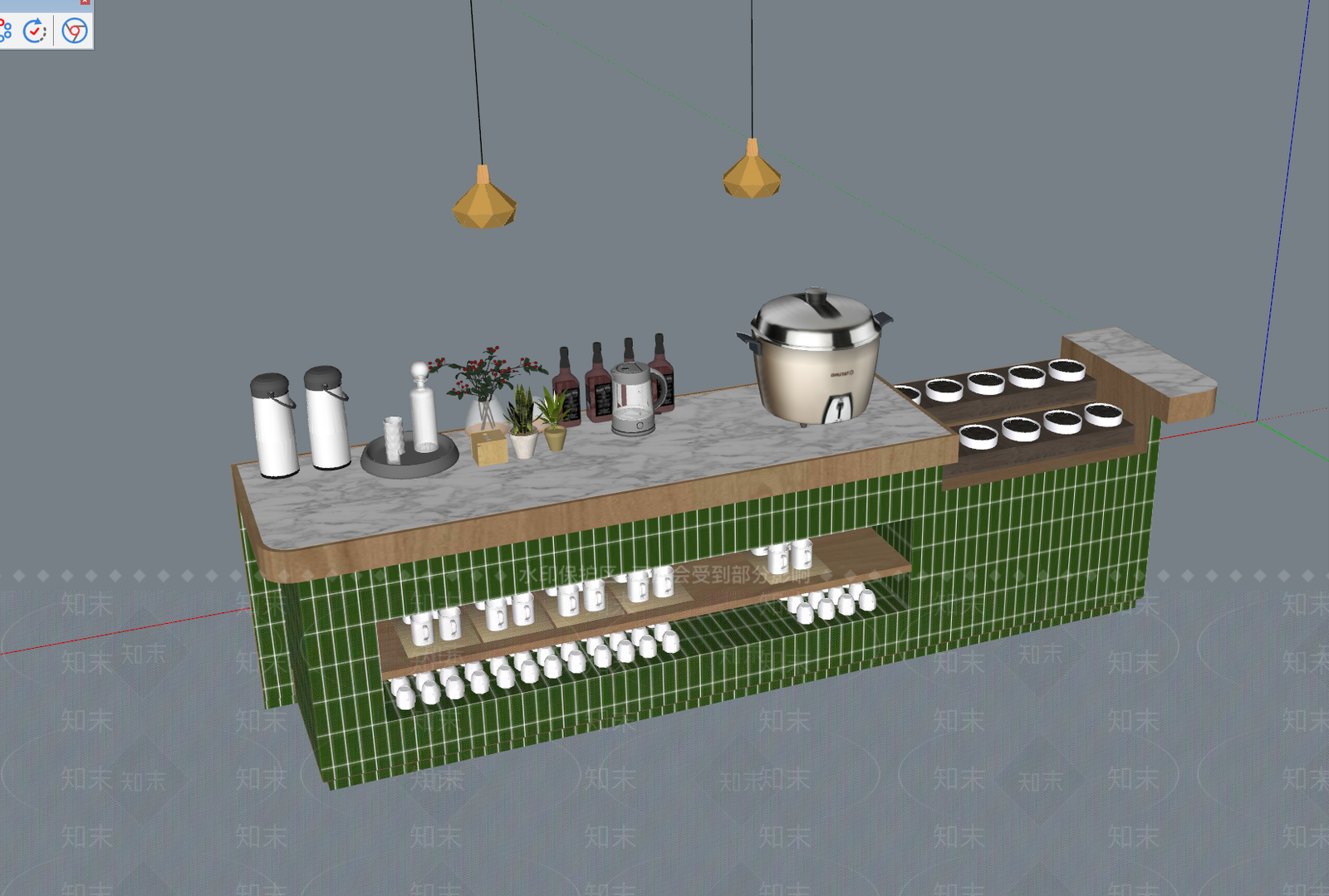厨房用品组合SU模型下载【ID:1135473680】