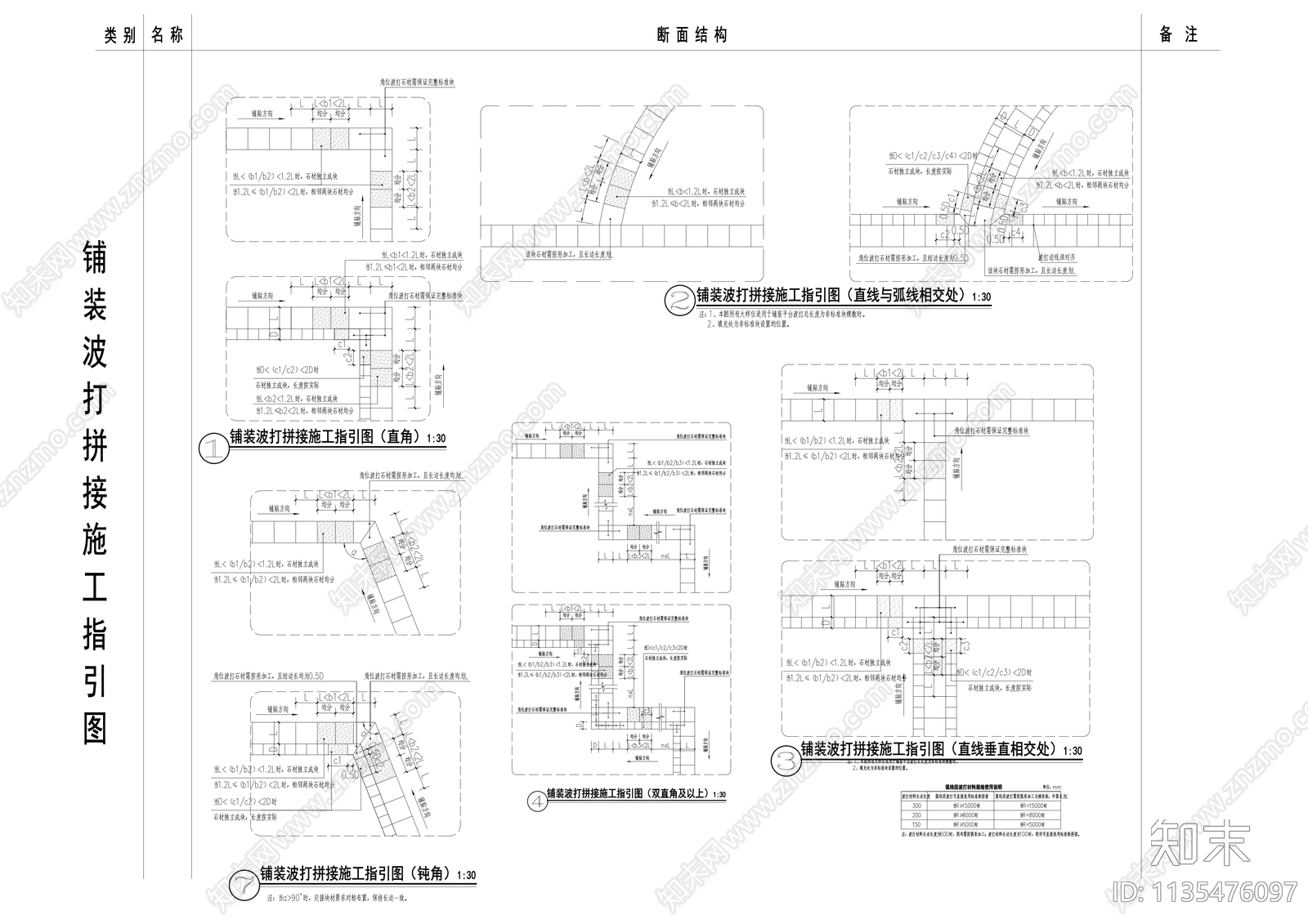 铺装波打拼接施工图下载【ID:1135476097】