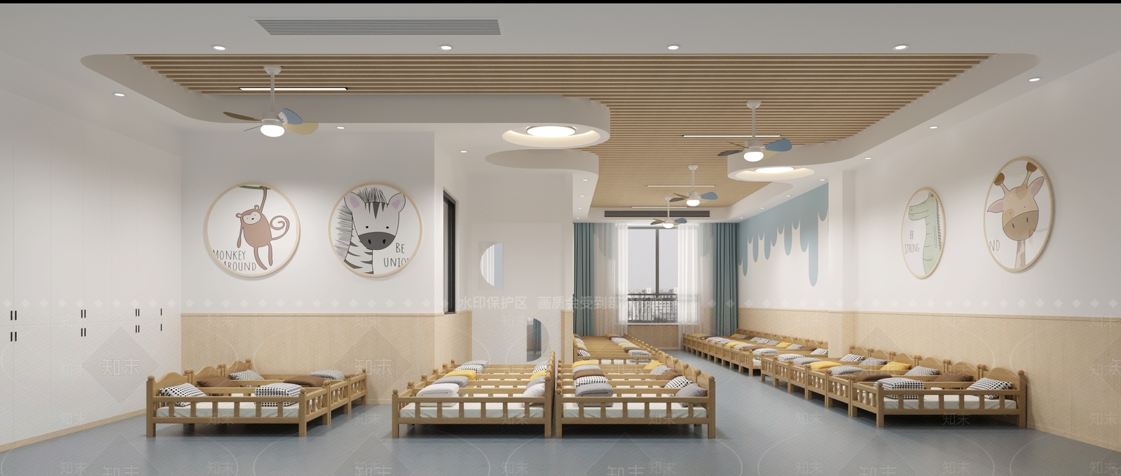 现代幼儿园休息区3D模型下载【ID:1135552464】