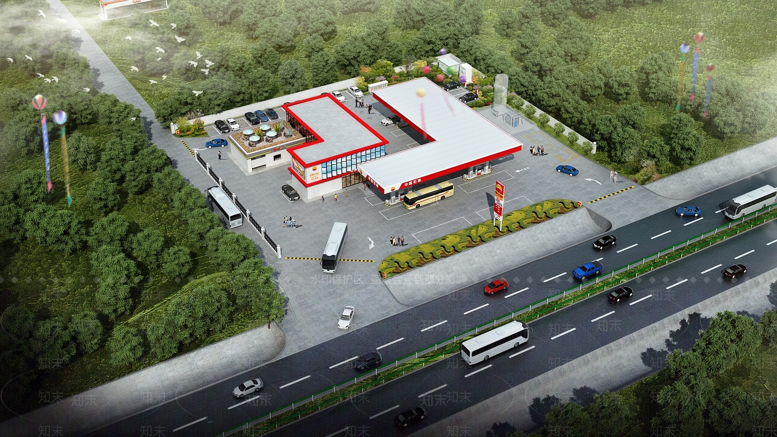 现代中国石油加油站3D模型下载【ID:1135478545】