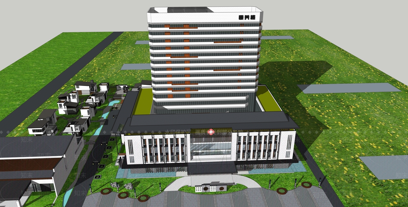 现代医疗建筑SU模型下载【ID:1135484157】