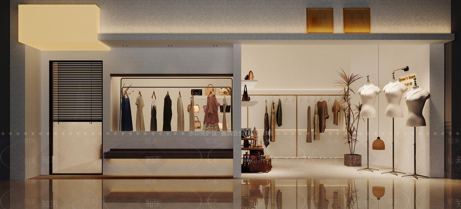 现代服装鞋店3D模型下载【ID:1135489922】