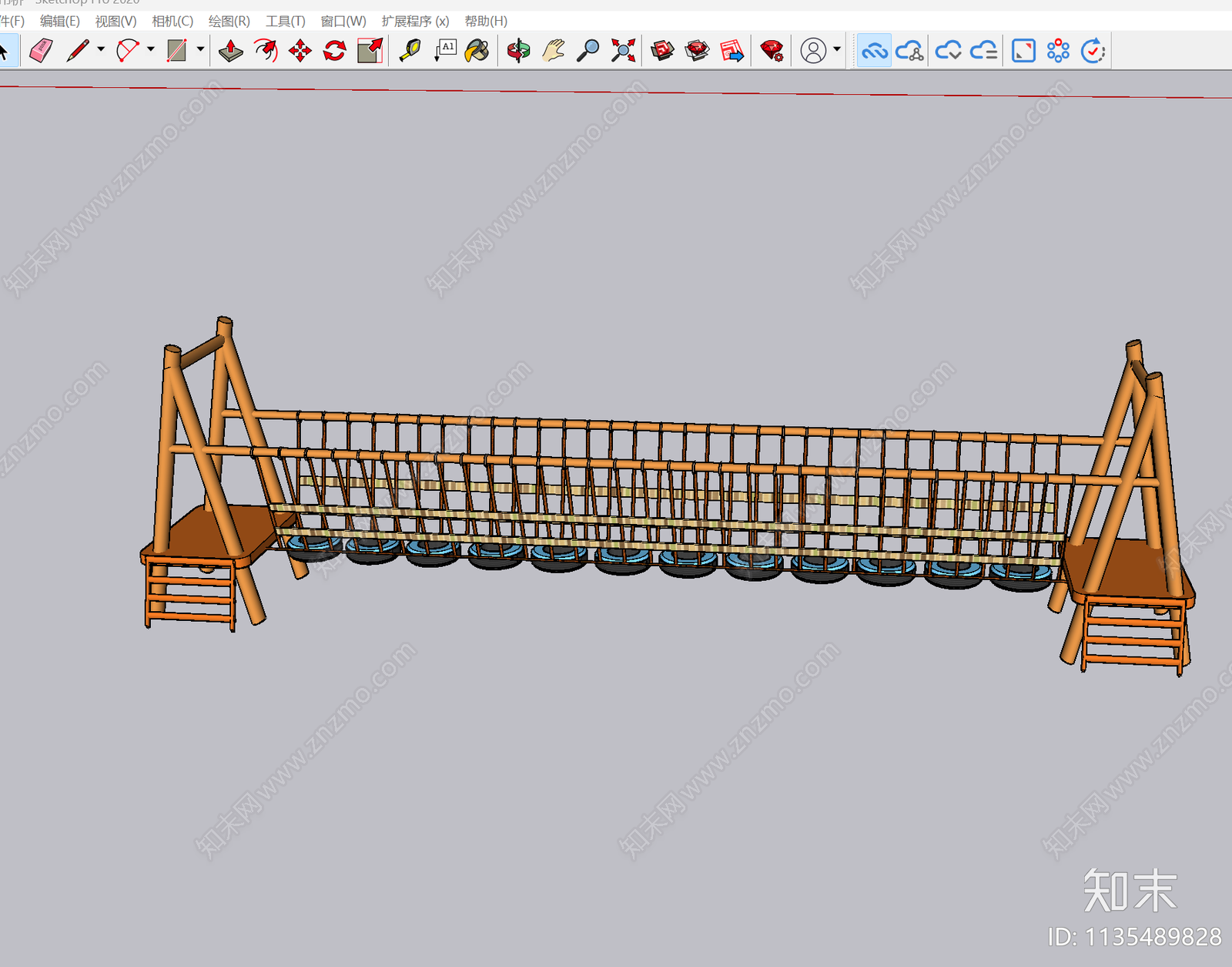 儿童吊桥SU模型下载【ID:1135489828】