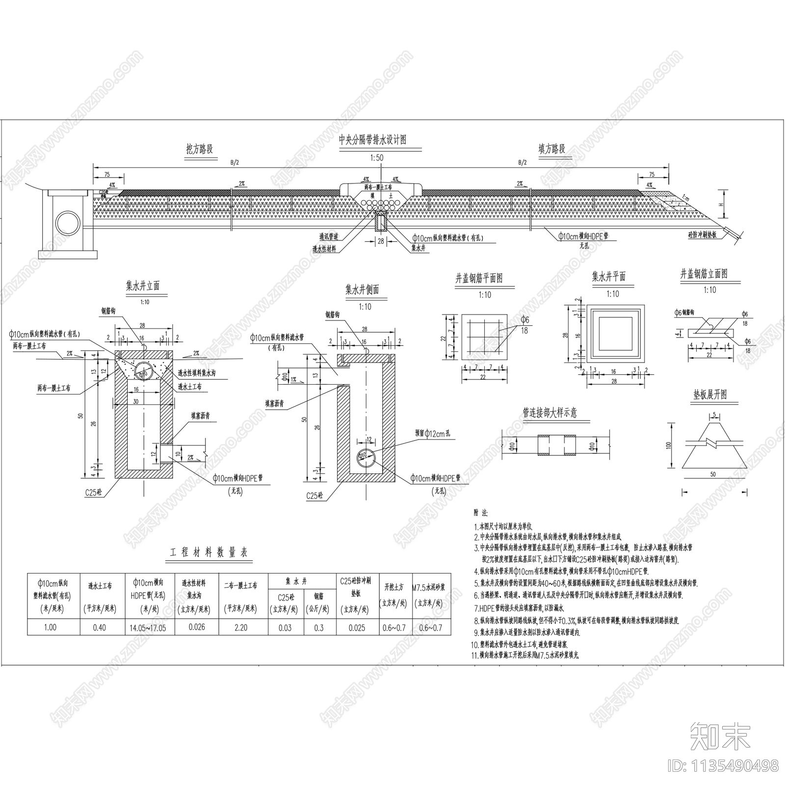 市政公路路基路面给排水套图cad施工图下载【ID:1135490498】