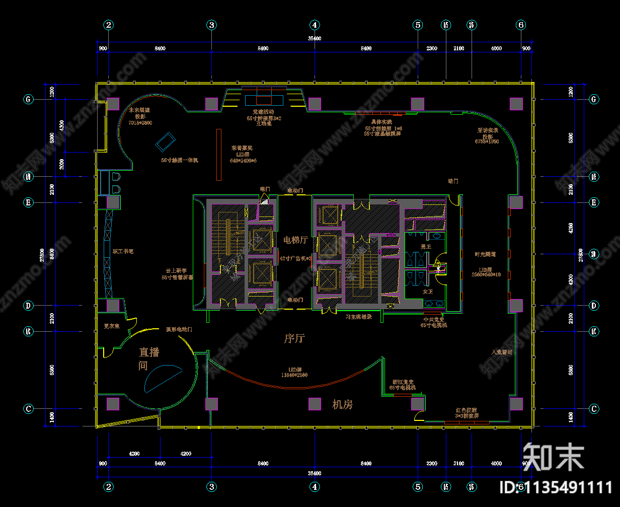 杭州兴业银行展厅平面图cad施工图下载【ID:1135491111】