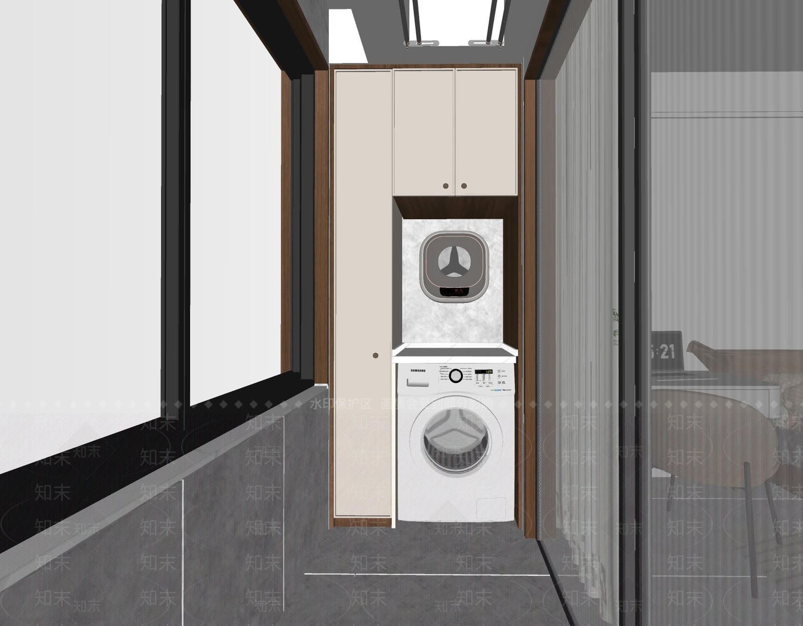 现代家居阳台SU模型下载【ID:1135492423】