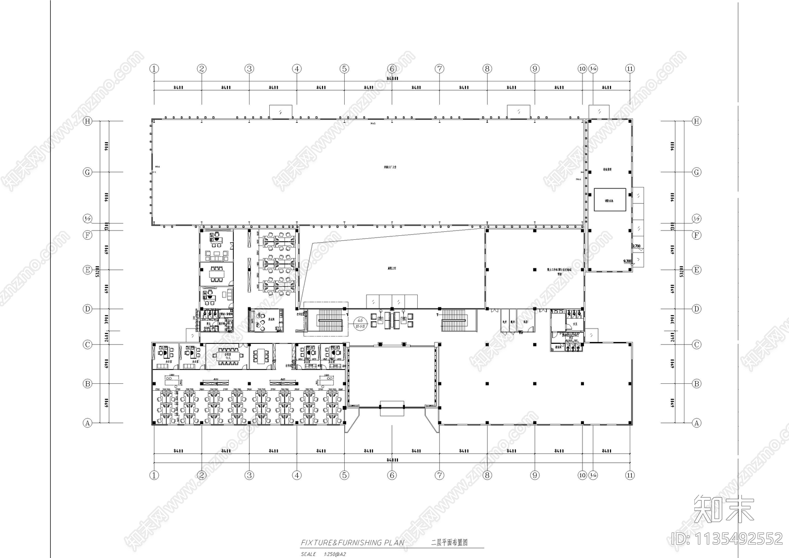 长沙研发办公空间cad施工图下载【ID:1135492552】