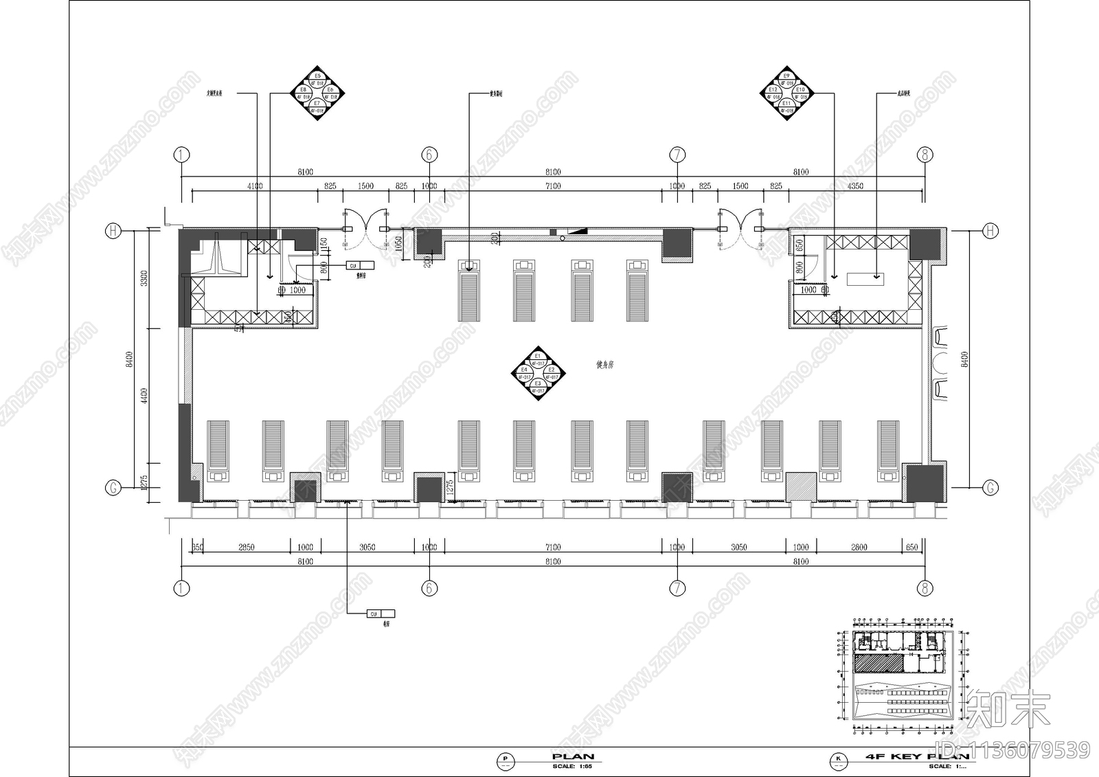 棋牌室健身及乒乓球室cad施工图下载【ID:1136079539】