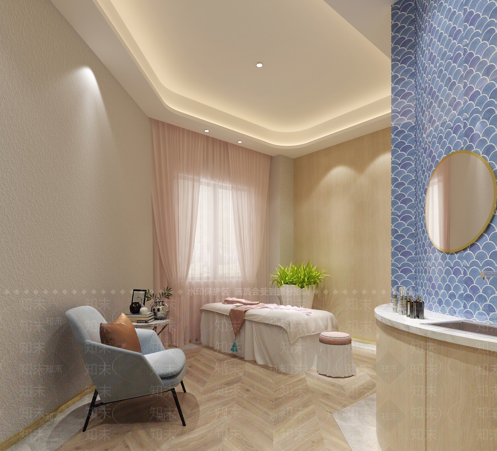 现代美容SPA店包间3D模型下载【ID:1135495280】