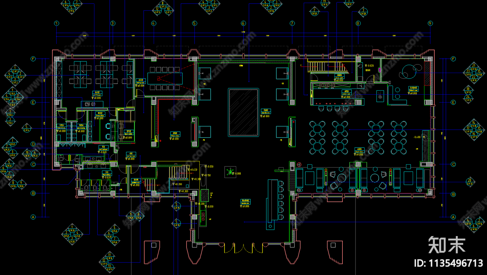 中建南京国熙台售楼处cad施工图下载【ID:1135496713】