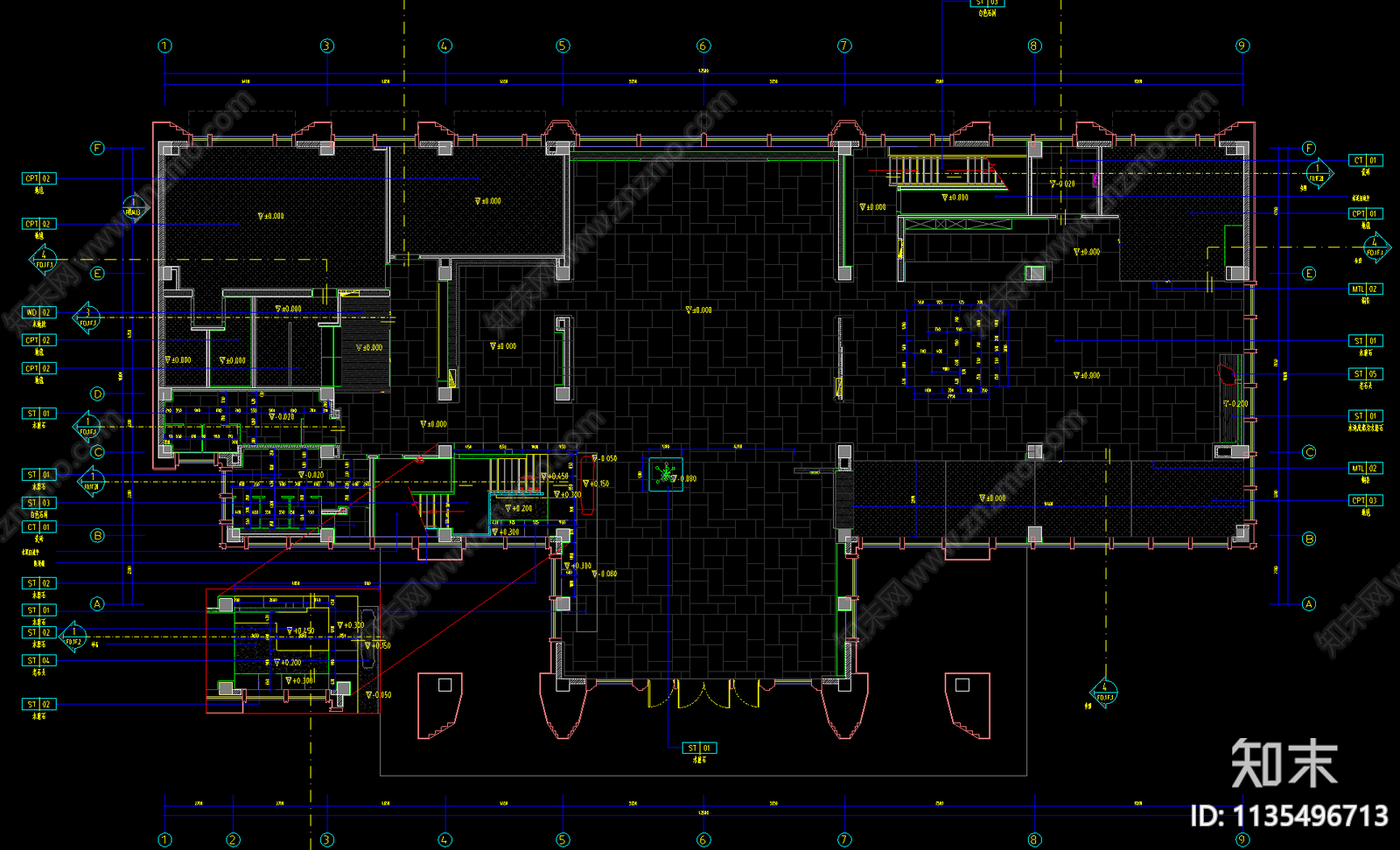 中建南京国熙台售楼处cad施工图下载【ID:1135496713】