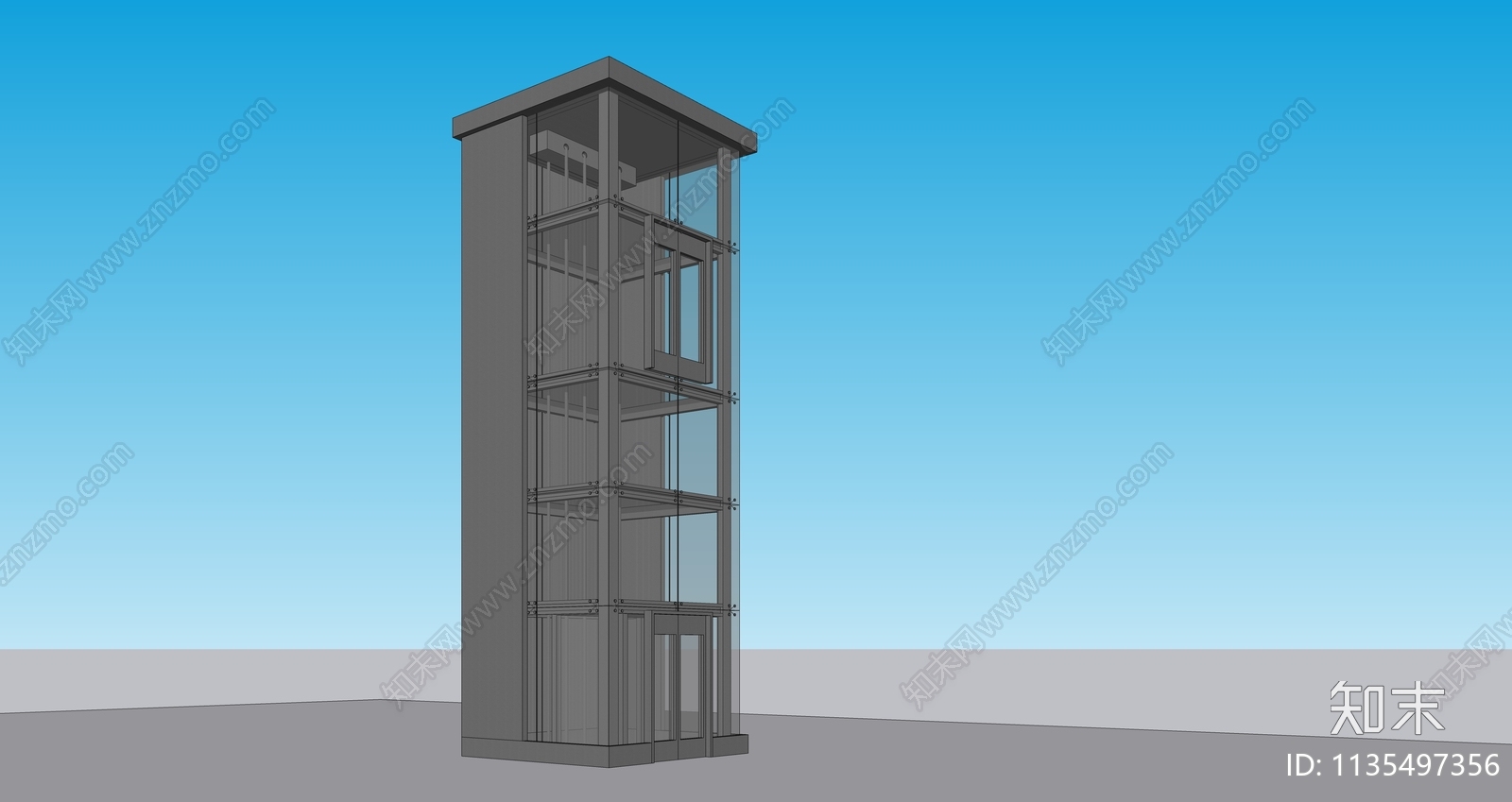 现代电梯间SU模型下载【ID:1135497356】