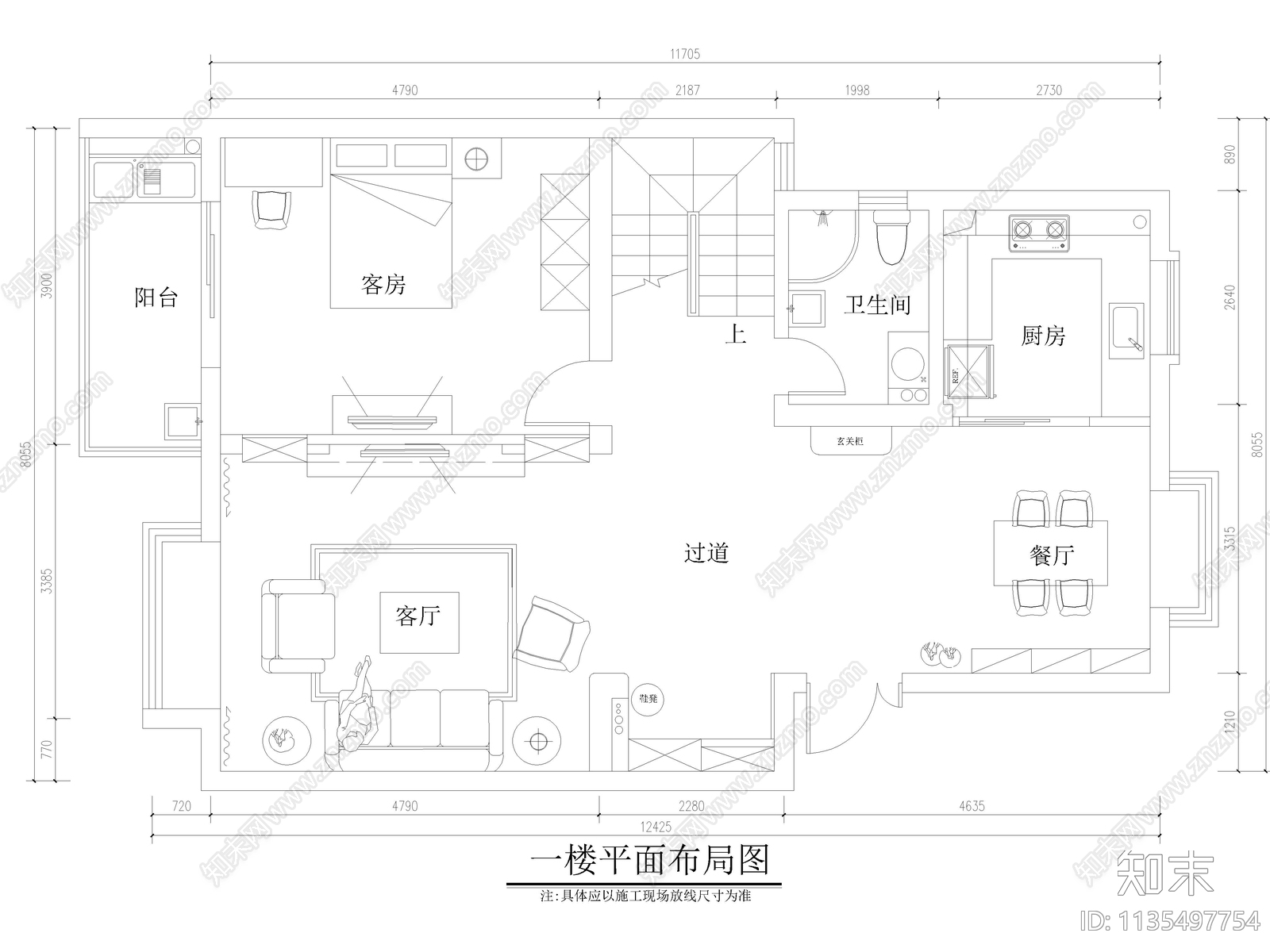 公寓家装详图cad施工图下载【ID:1135497754】