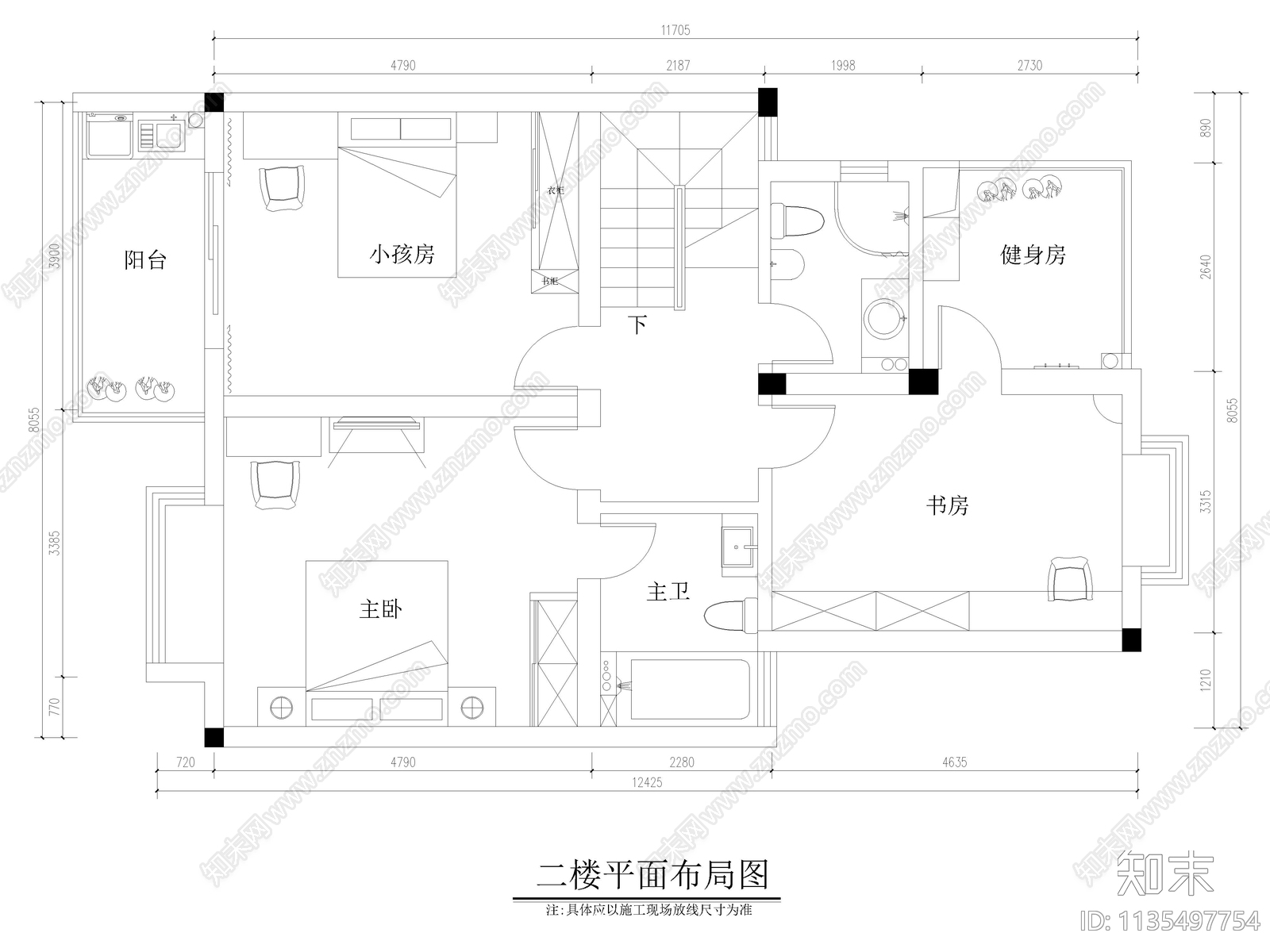 公寓家装详图cad施工图下载【ID:1135497754】