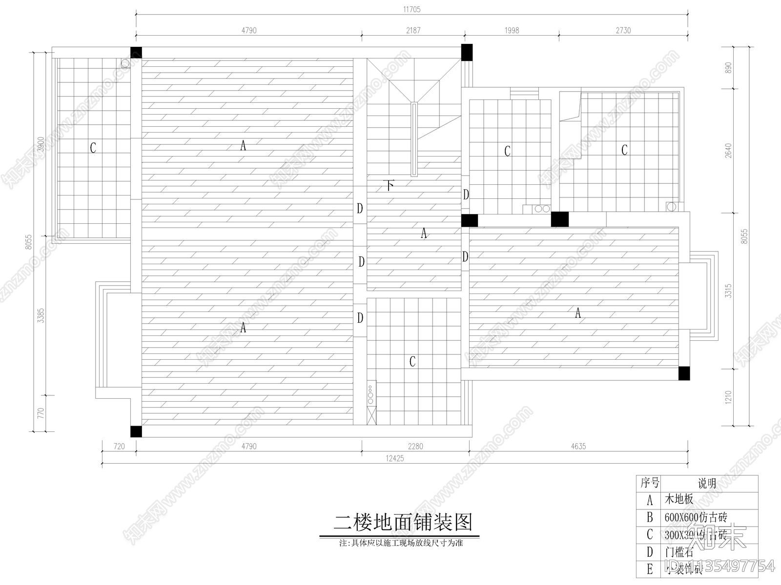 公寓家装详图cad施工图下载【ID:1135497754】