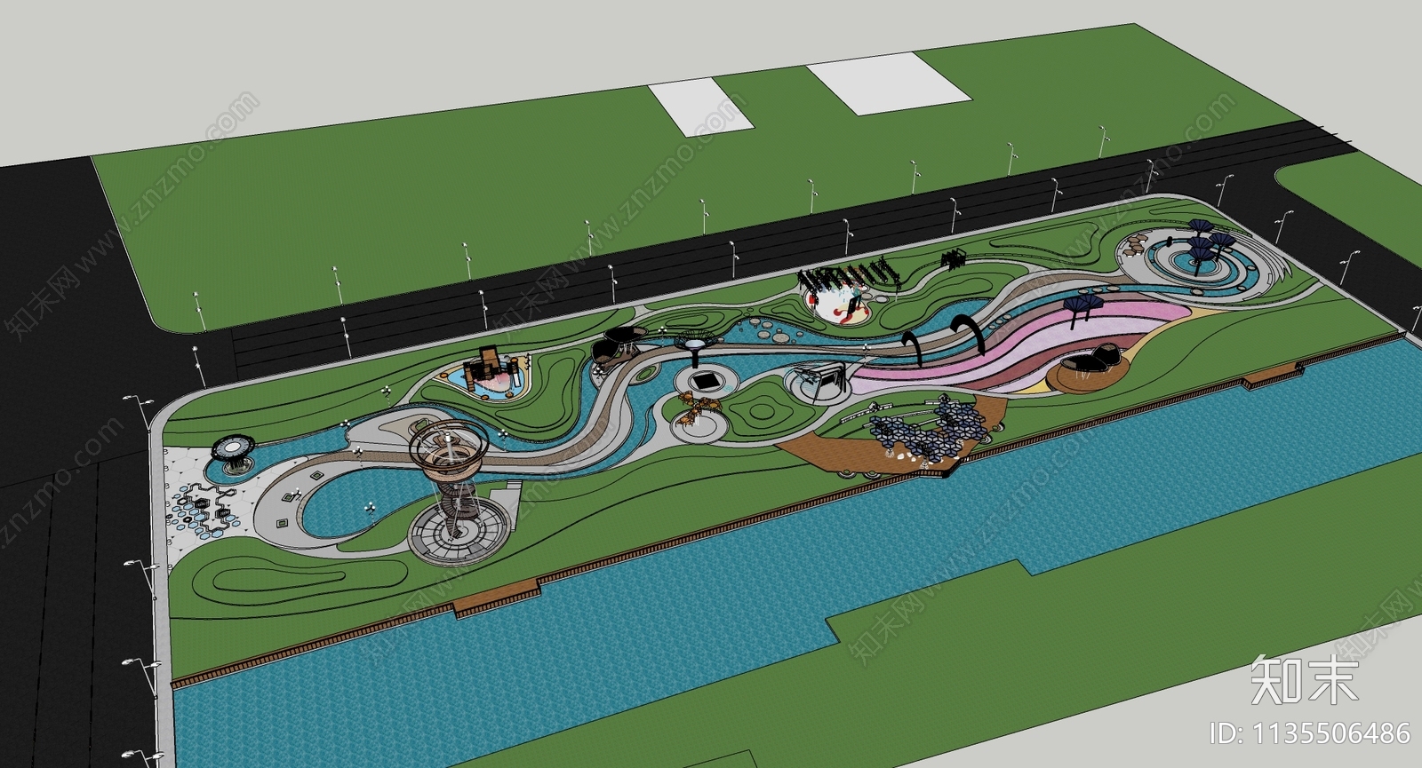 现代口袋公园SU模型下载【ID:1135506486】