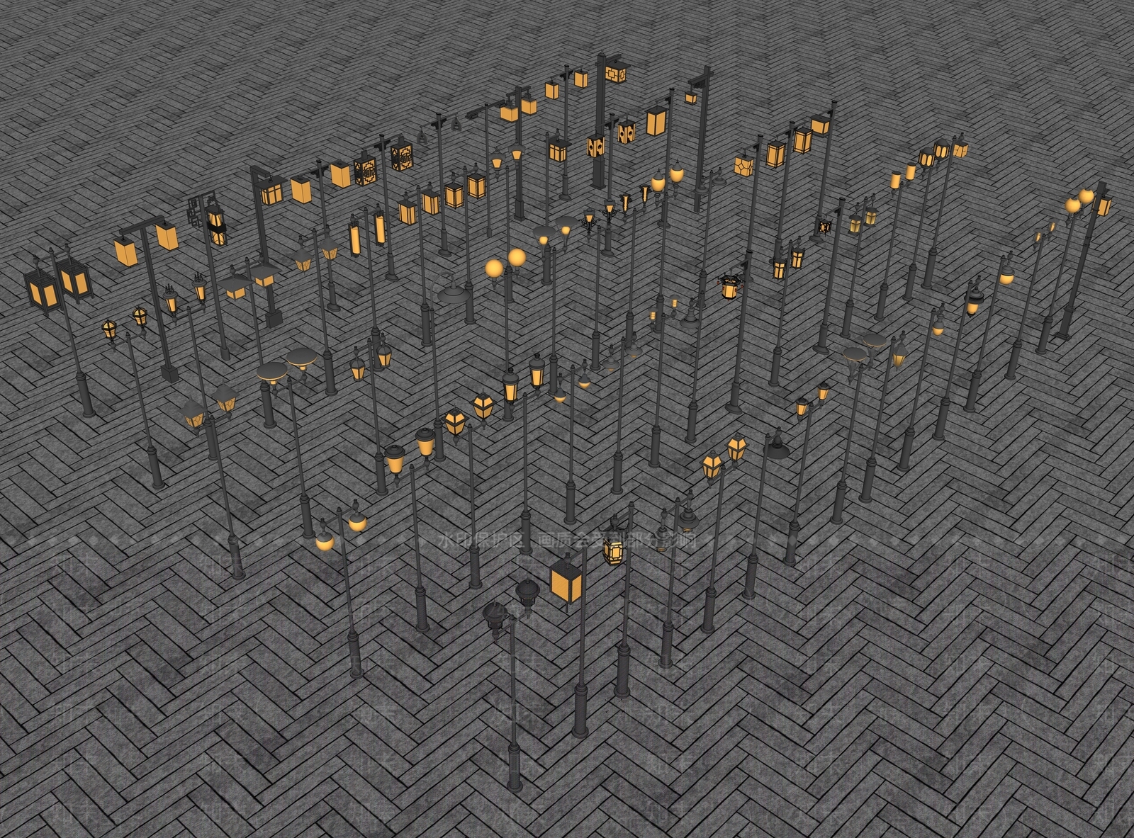 新中式路灯SU模型下载【ID:1135507105】