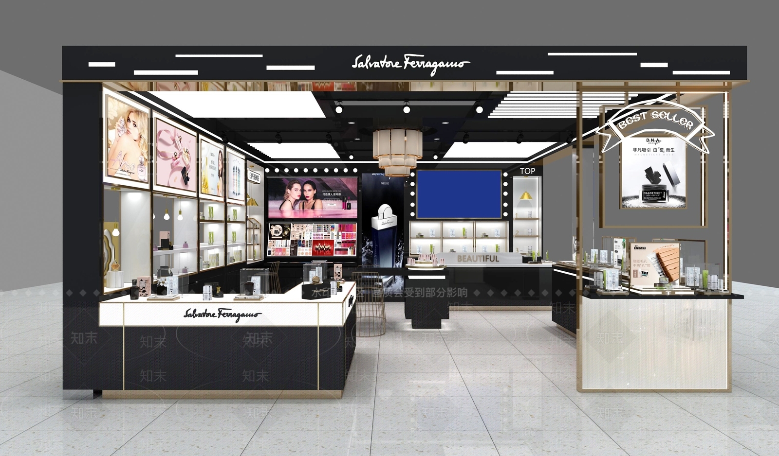 现代商场化妆品店3D模型下载【ID:1135507240】