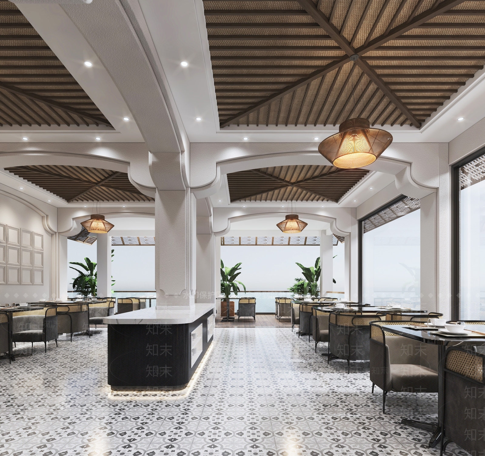 东南亚自助餐厅3D模型下载【ID:1135507944】