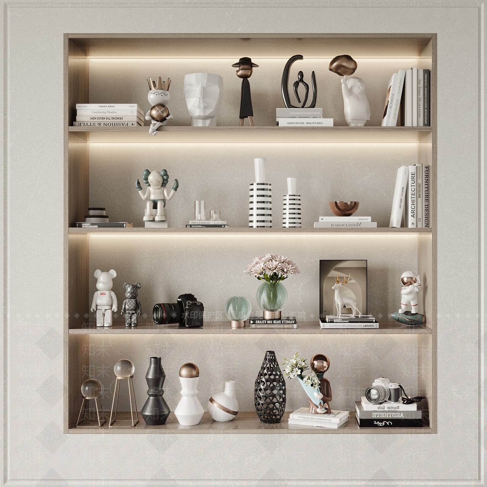 现代书籍雕塑装饰品摆件3D模型下载【ID:1135513178】