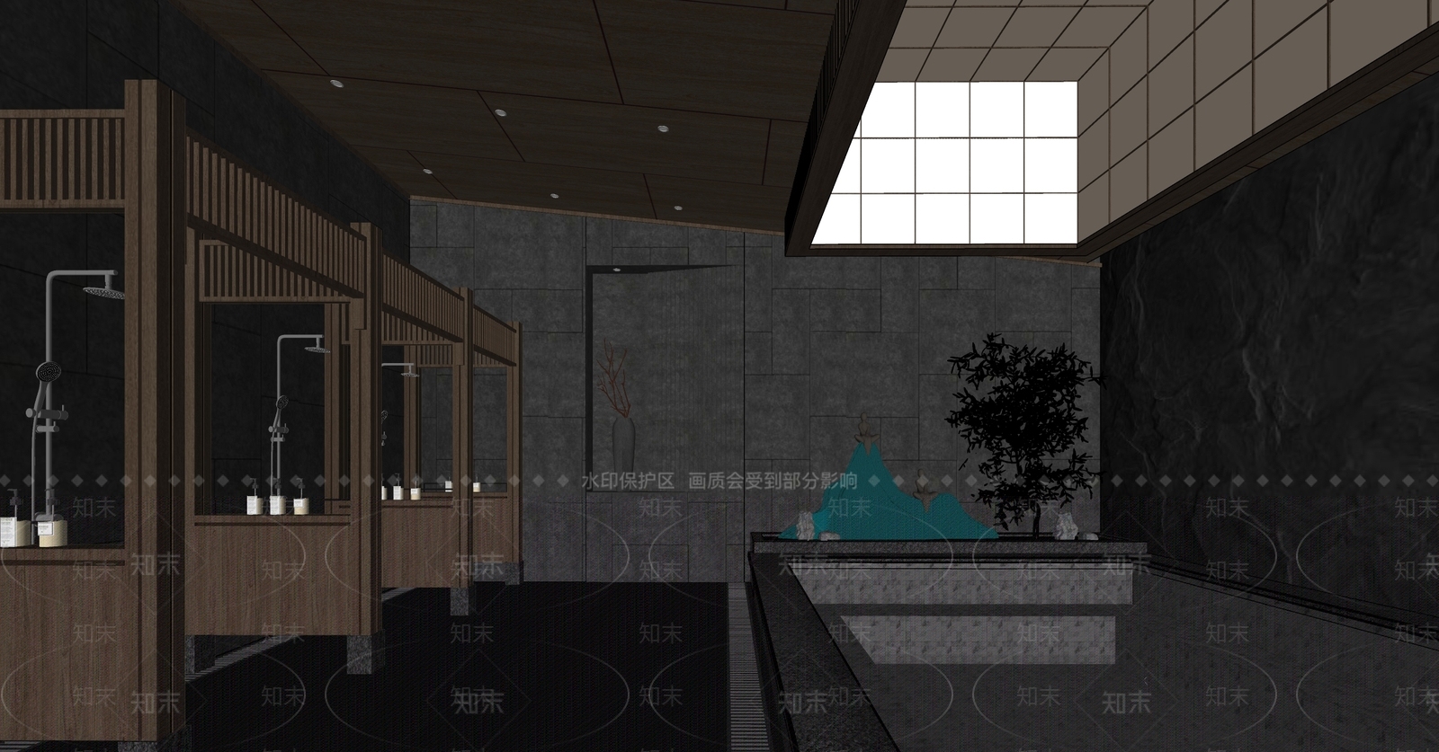 新中式洗浴中心SU模型下载【ID:1135522815】