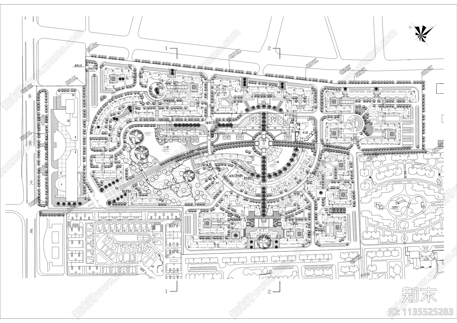50套小区规划平面图施工图下载【ID:1135525283】